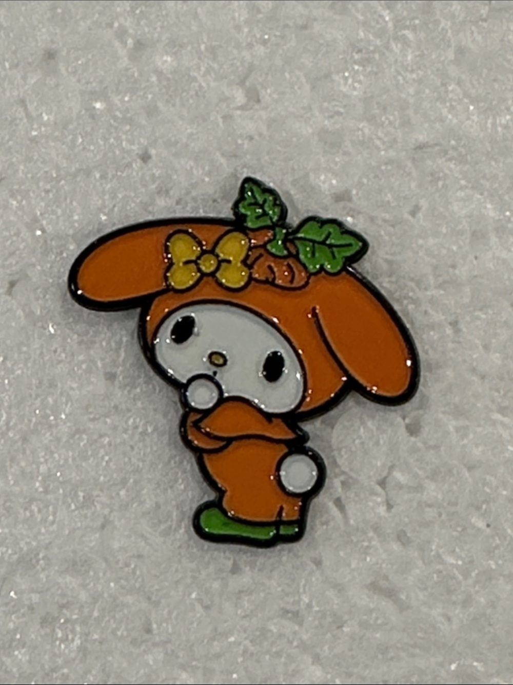 Sanrio My Melody Orange Costume Enamel Pin with Green Leaves